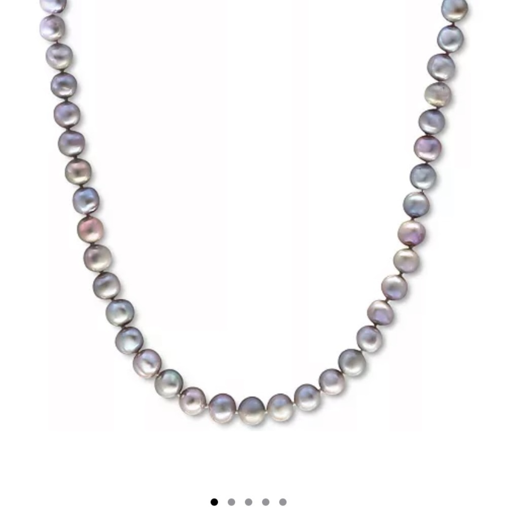 Effy Silver/Gray Cultured Freshwater Pearl Necklace Classic 18" Strand Design - Picture 3 of 5
